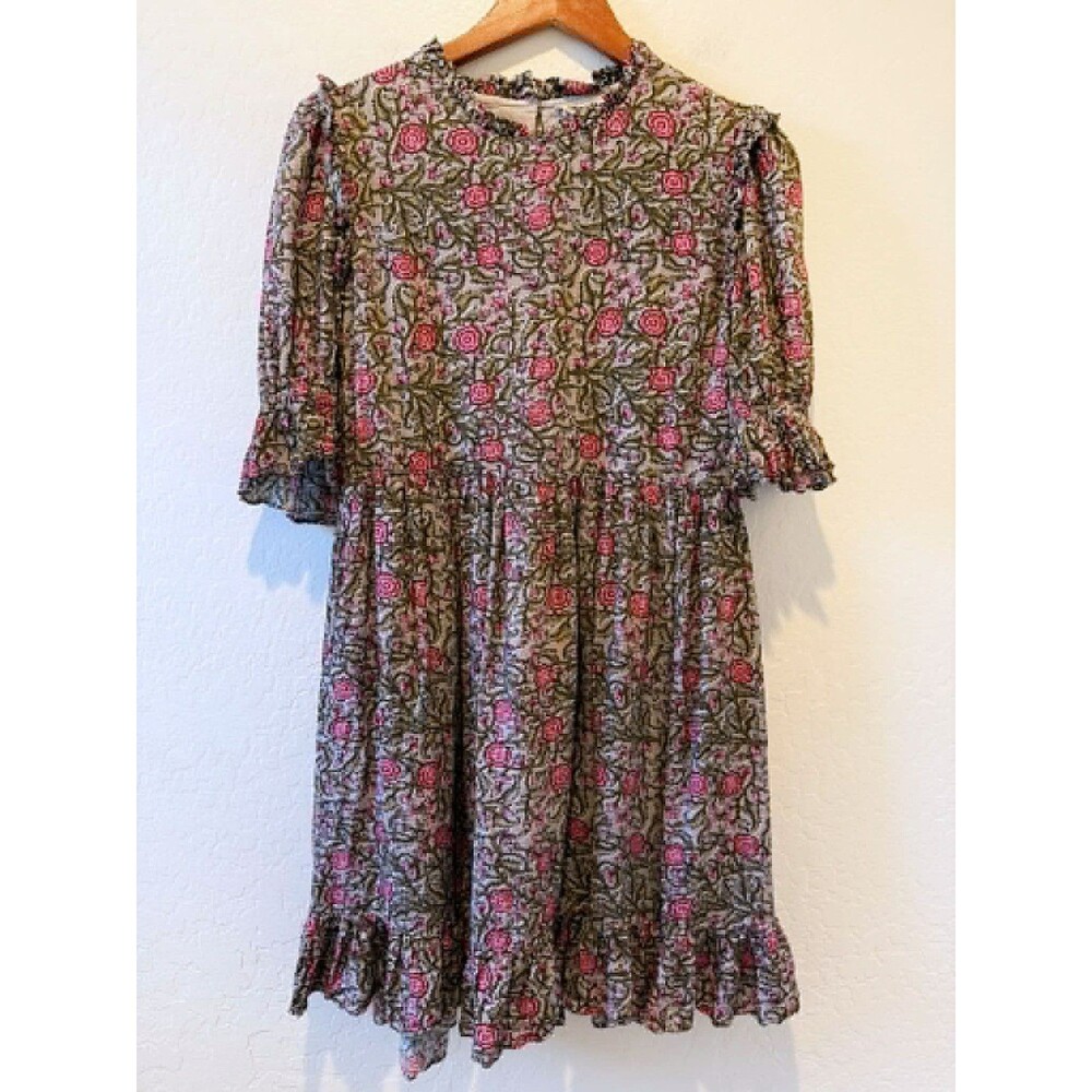 Celina Moon sz. Large Floral Dress Women's Babydoll Boho Cottagecore Smocked